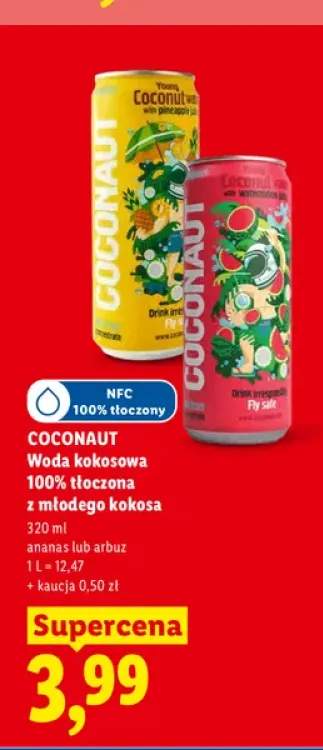 Woda kokosowa 100% tłoczona z młodego kokosa ananas Coconaut +1 wariant