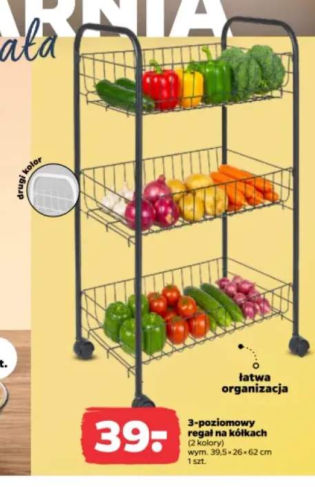 3-poziomowy regał na kółkach Altom Design