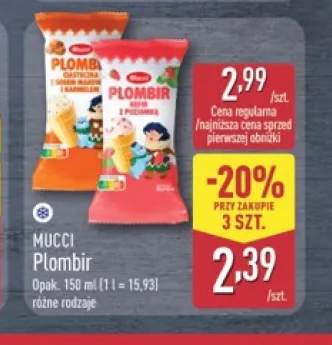 Lody Plombir ciasteczkowy z sosem makowym i karmelem Mucci +1 wariant