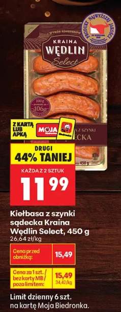 Kiełbasa z szynki sądecka Kraina Wędlin Select
