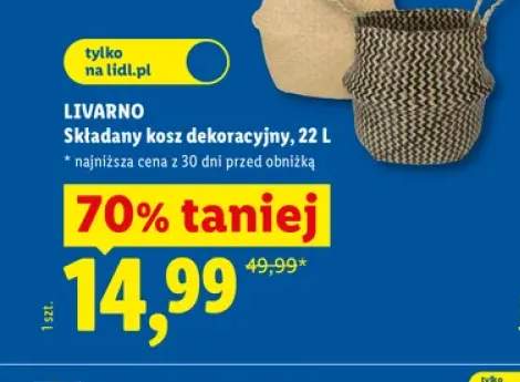 Składany kosz dekoracyjny 22 l LIVARNO