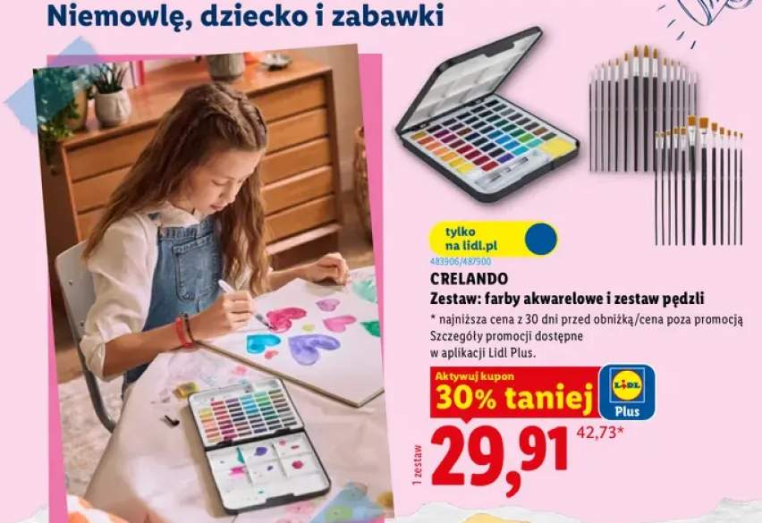 Zestaw farby akwarelowe + zestaw pędzli Crelando