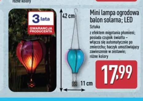 Mini lampa ogrodowa balon solarna LED