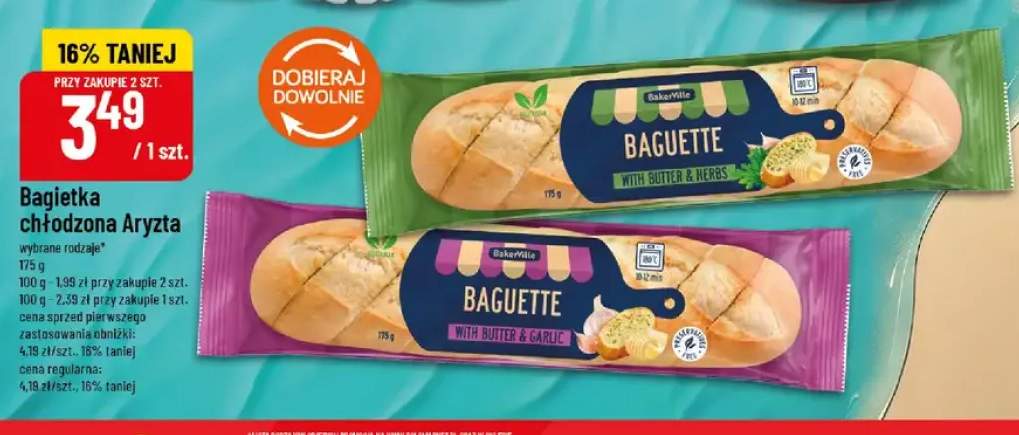 Bagietka chłodzona BakerVille z masłem i ziołami +1 wariant