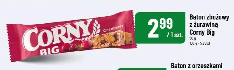 Baton zbożowy z żurawiną Corny Big