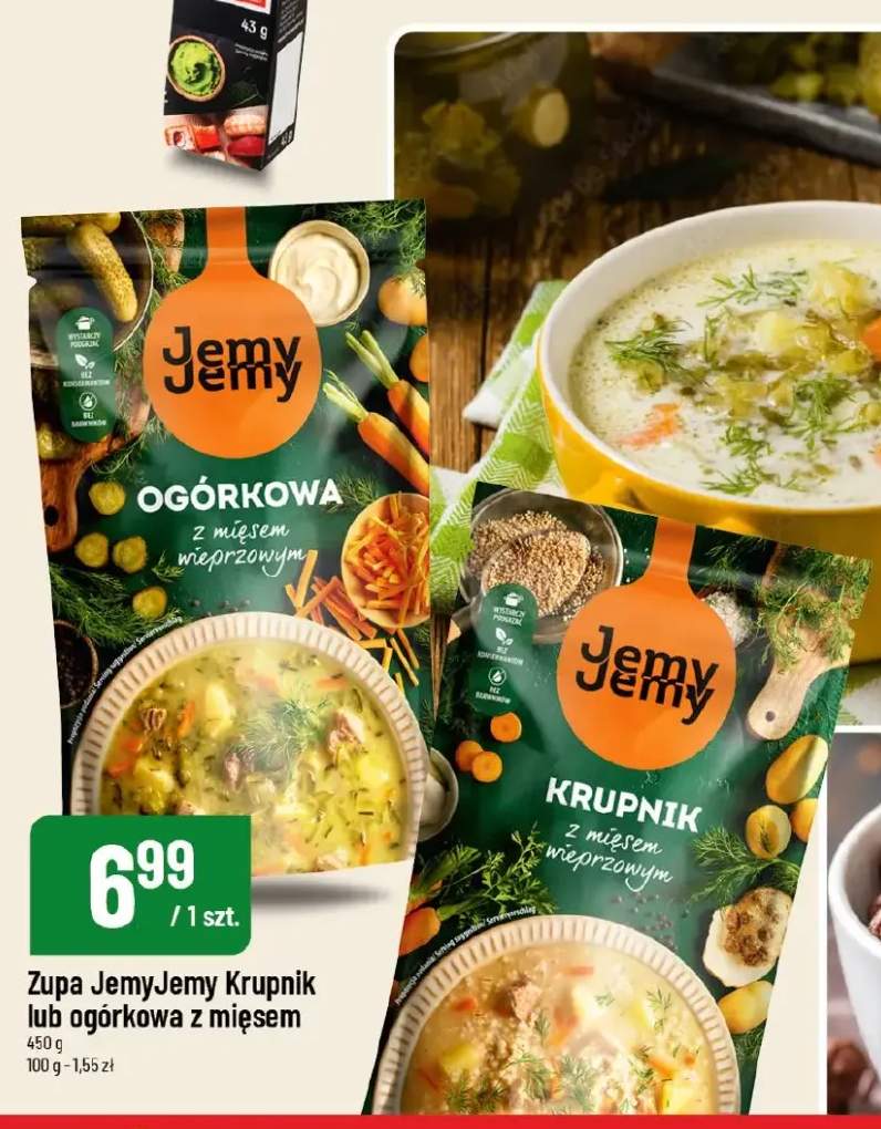 Zupa ogórkowa z mięsem wieprzowym JemyJemy +1 wariant