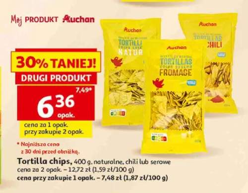 Tortilla chips Auchan Fromage +2 warianty