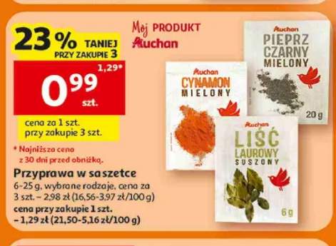 Przyprawa cynamon mielony Auchan +2 warianty