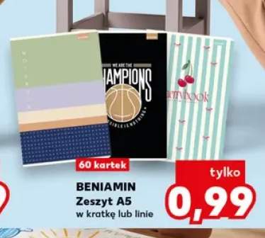 Zeszyt A5 Beniamin 60 kartek w linie +1 wariant