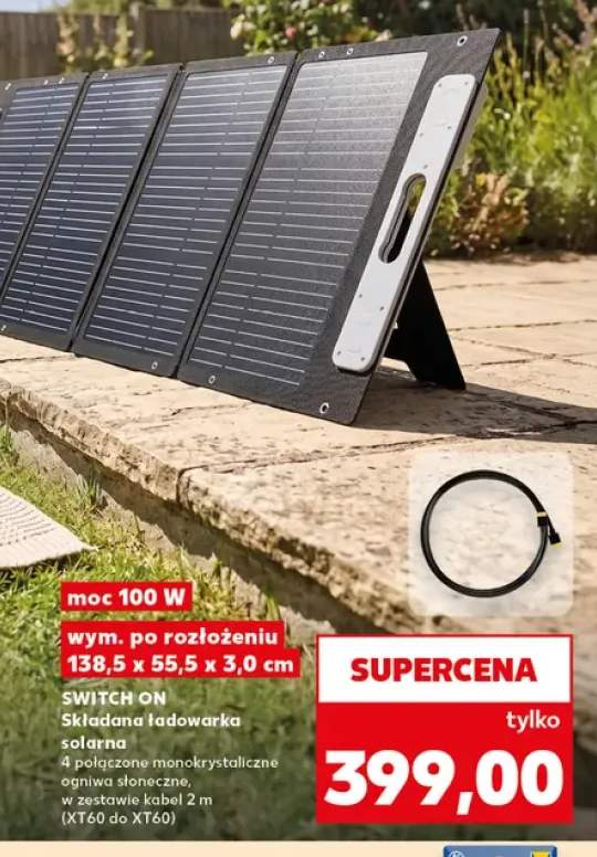 Składana ładowarka solarna Switch On 100W