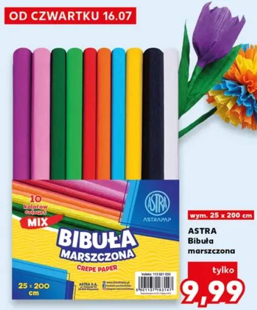 Bibuła marszczona Astra 25x200 cm
