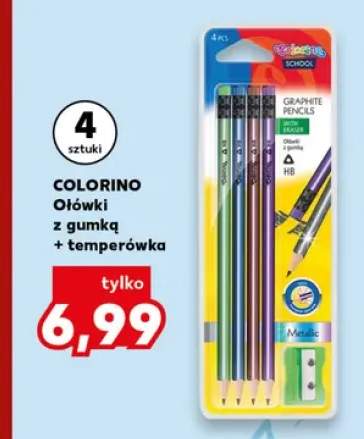 Ołówki z gumką i temperówką Colorino