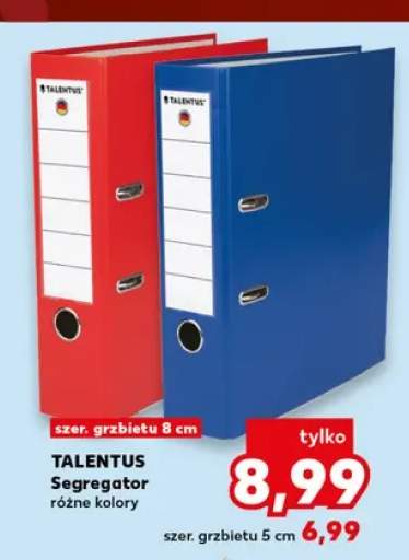 Segregator TALENTUS szerokość grzbietu 8 cm +1 wariant