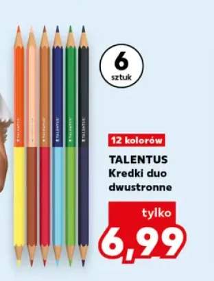 Kredki duo dwustronne Talentus 6 sztuk