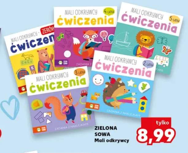 Książka Mali odkrywcy ćwiczenia 2-latka Zielona Sowa +3 warianty