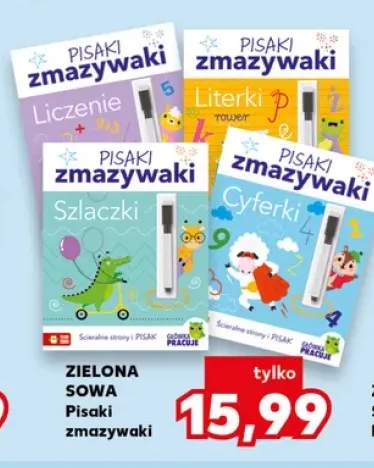 Książka Pisaki zmazywaki Literki Zielona Sowa +2 warianty