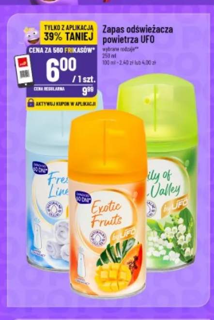 Zapas odświeżacza powietrza UFO Exotic Fruits +2 warianty