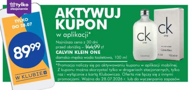 Woda toaletowa damsko-męska Calvin Klein One