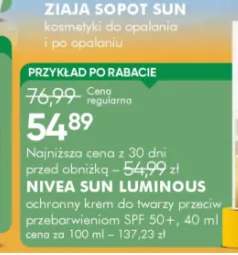 Ochronny krem do twarzy przeciw przebarwieniom SPF 50+ Nivea Sun Luminous