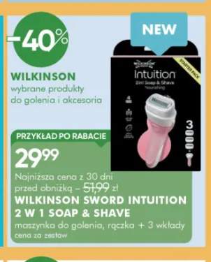 Zestaw maszynka do golenia Wilkinson Sword Intuition 2 w 1 Soap & Shave + 3 wkłady