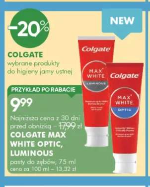 Pasta do zębów Colgate Max White Optic +1 wariant