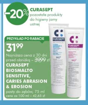 Pasta do zębów Curasept Biosmalto Sensitive +1 wariant