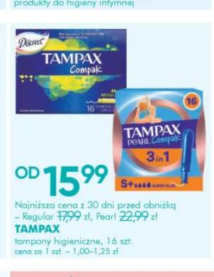 Tampony higieniczne Tampax Regular 16-pak +1 wariant