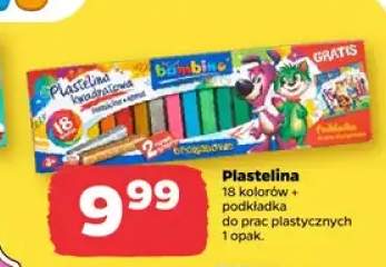 Plastelina kwadratowa Bambino 18 kolorów z podkładką