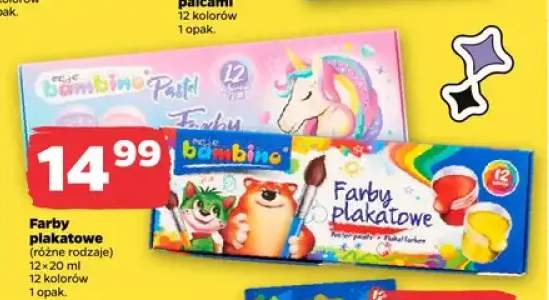 Farby plakatowe Bambino 12-pak 20 ml