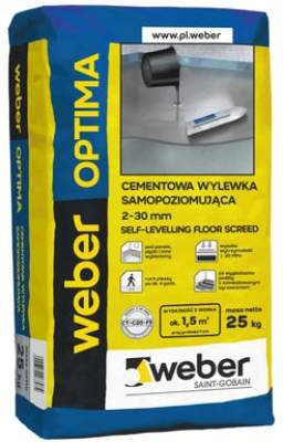 Wylewka cementowa samopoziomująca Optima 2 - 30 mm 25 kg Weber
