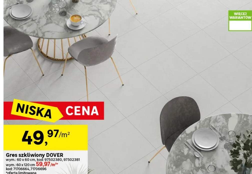 Gres szkliwiony Dover Light Grey 60x60 Egen