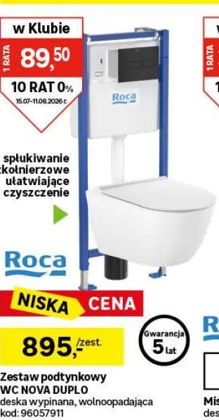 Zestaw podtynkowy WC Nest Duplo Nova czarny przycisk Roca