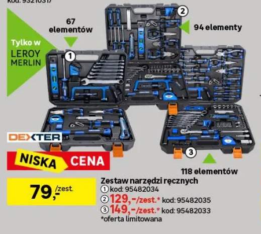 Zestaw narzędzi ręcznych 67 sztuk Dexter