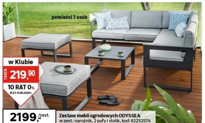 Meble ogrodowe zestaw Odyssea szare Naterial