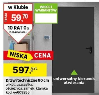Drzwi techniczne ZK ISO 80 Uniwersalne prawe lub lewe brązowe Hormann