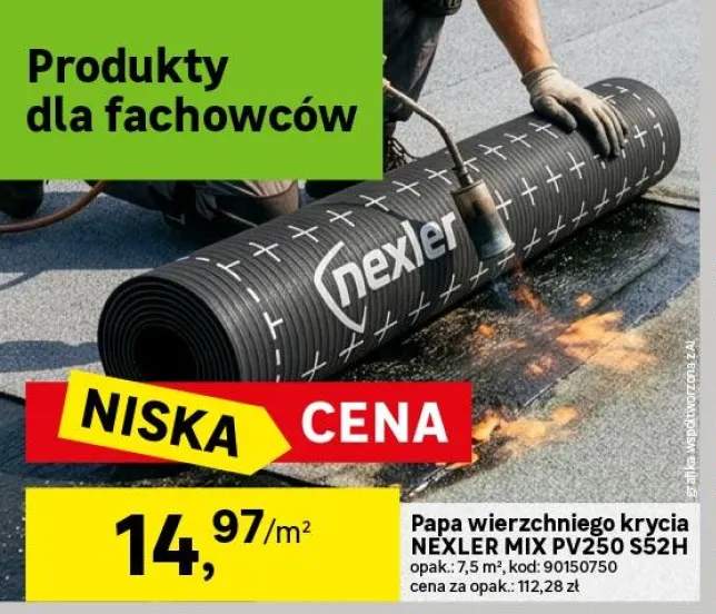Papa bitumiczna wierzchniego krycia Nexler PYE PV250 S5,2 7.5 m2