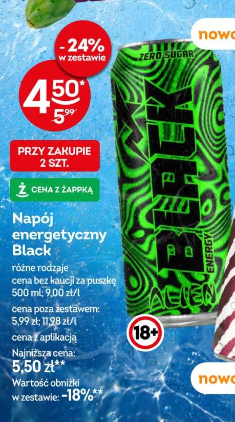 Napój energetyczny Black Alien Zero Sugar