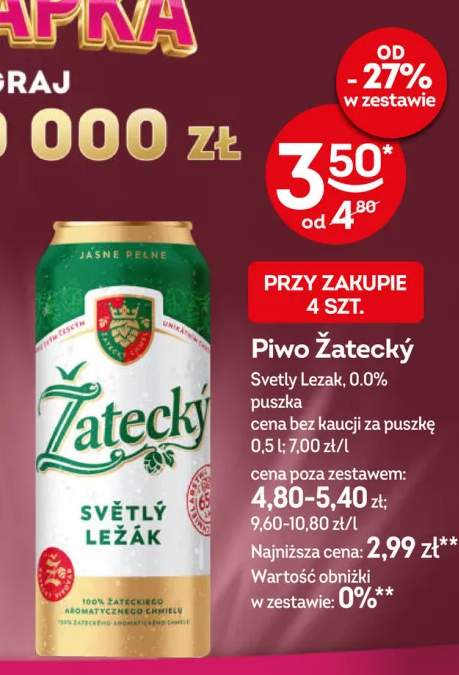 Piwo bezalkoholowe Žatecký Svetly Lezak