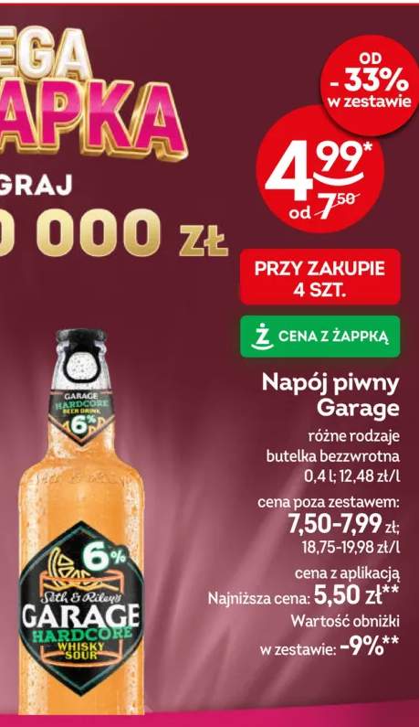 Napój piwny Garage Hardcore Whisky Sour