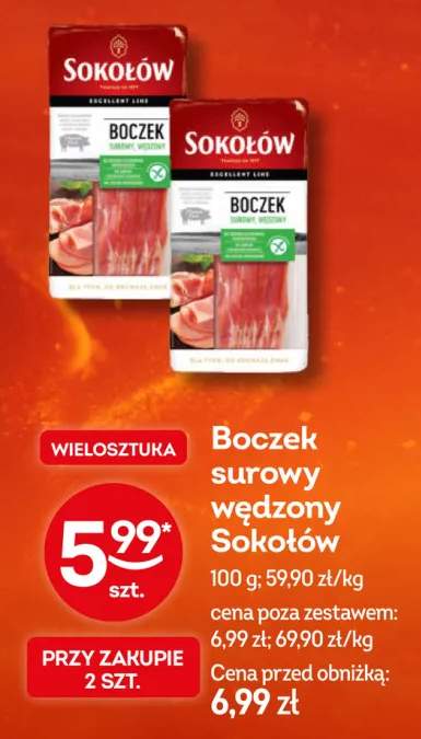Boczek surowy wędzony Sokołów