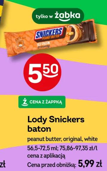 Lody Snickers baton Peanut Butter +2 warianty