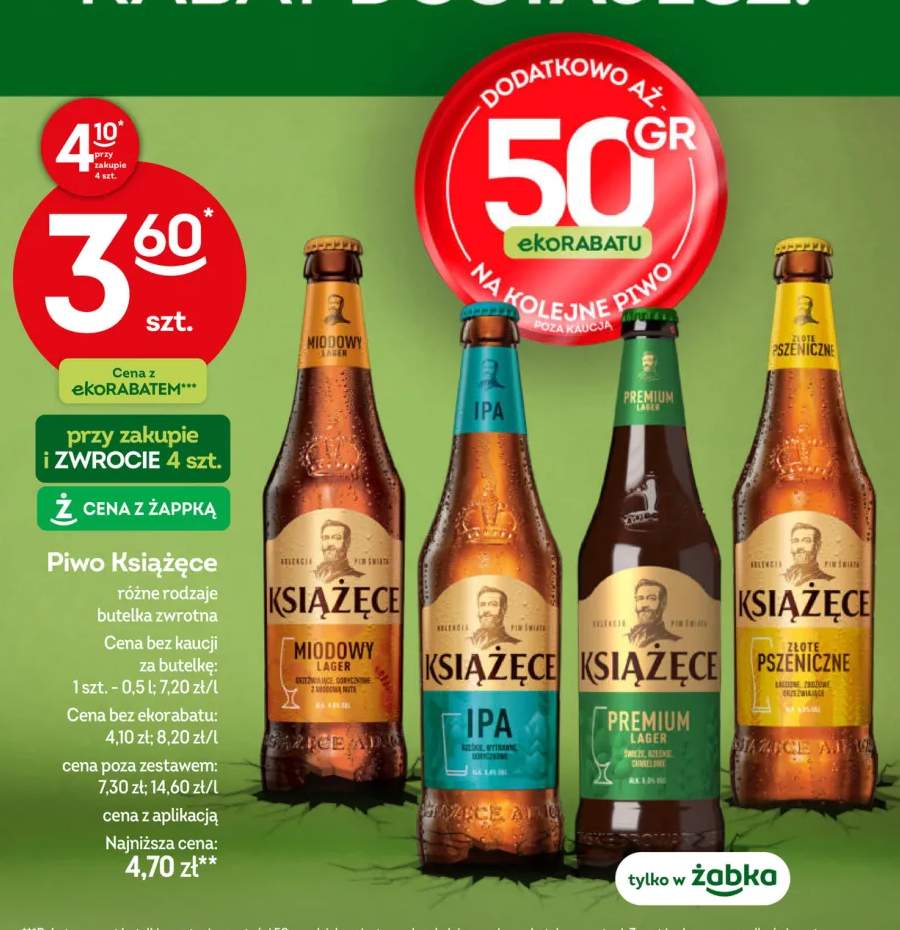 Piwo Książęce Miodowy Lager +3 warianty