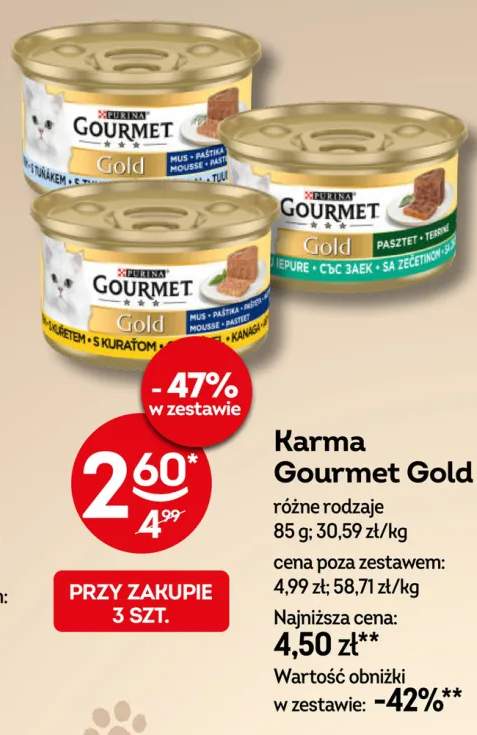 Karma dla kota Gourmet Gold pasztet +2 warianty