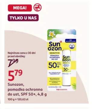 Pomadka ochronna do ust SPF 50+ Sunozon