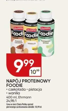 Napój proteinowy Foodie czekolada Ehrmann +2 warianty