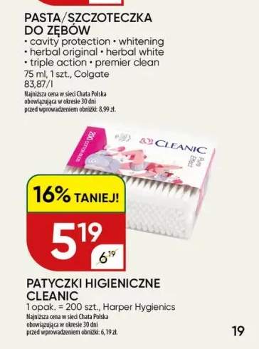 Patyczki higieniczne Cleanic