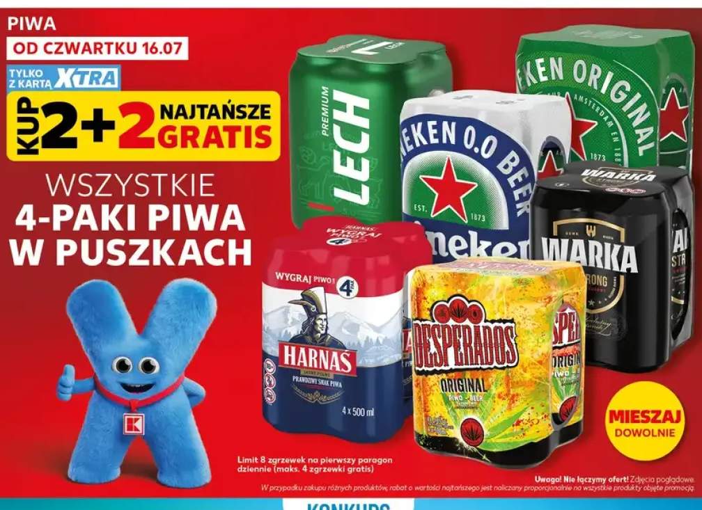 Piwo w puszkach 4-pak +5 wariantów