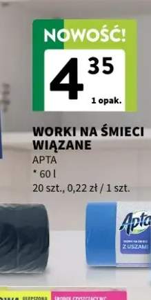 Worki na śmieci wiązane Apta 60 l 20 szt.