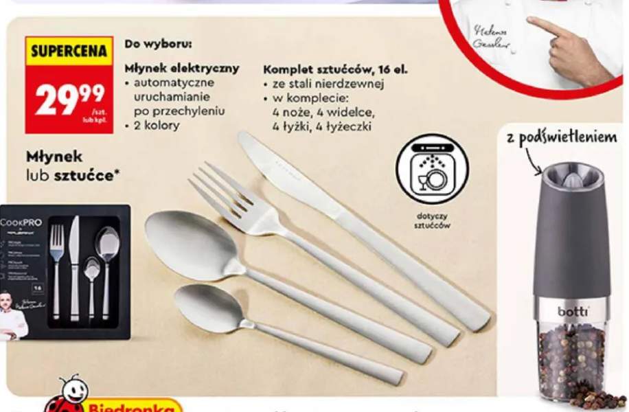 Komplet sztućców CookPRO +1 wariant