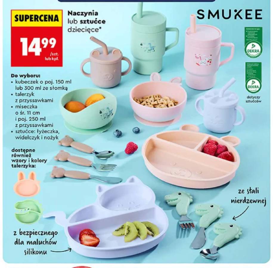 Kubeczek dziecięcy ze słomką Smukee 150 ml +2 warianty